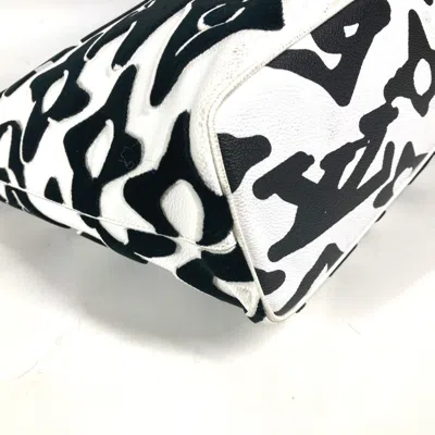 Pre-owned Louis Vuitton Black White Coated Canvas Shoulder Bag Tote Bag ()
