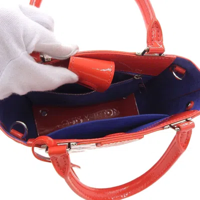 Pre-owned Louis Vuitton Blue Red Color Vernis Leather Tote Bag ()
