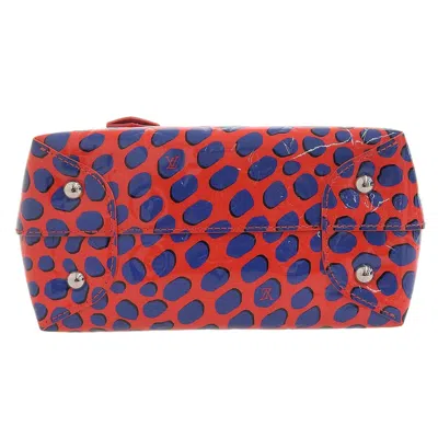 Pre-owned Louis Vuitton Blue Red Color Vernis Leather Tote Bag ()