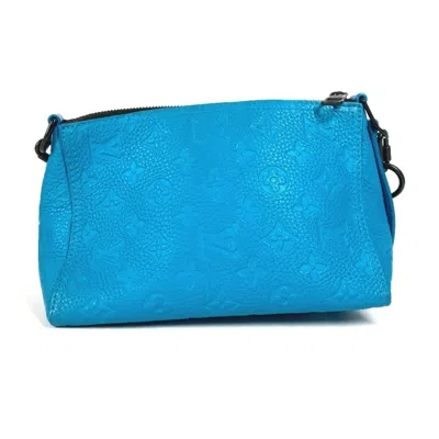 Pre-owned Louis Vuitton Blue Turquoise Monogram Empreinte Pochette Shoulder Bag ()