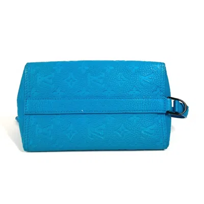 Pre-owned Louis Vuitton Blue Turquoise Monogram Empreinte Pochette Shoulder Bag ()