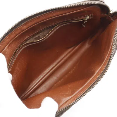 Pre-owned Louis Vuitton Brown Coated Canvas Leather Clutch Bag ()