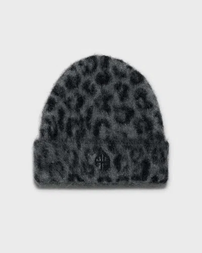 Anine Bing Elia Alpaca-wool Beanie Grey Leopard Pattern In Gray
