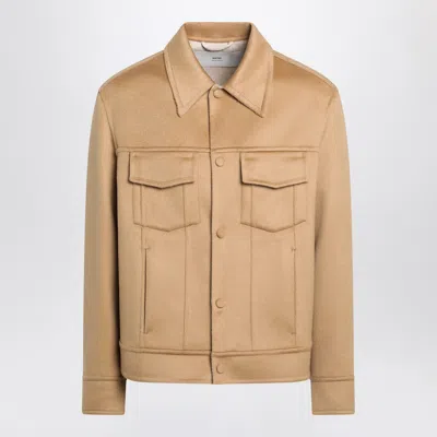 Ami Alexandre Mattiussi Ami Paris Beige Wool Trucker Jacket Men In Brown