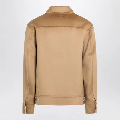 Ami Alexandre Mattiussi Ami Paris Beige Wool Trucker Jacket Men In Brown