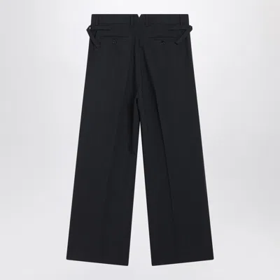 Ami Alexandre Mattiussi Ami Paris Charcoal Gray Wool Trousers In Black