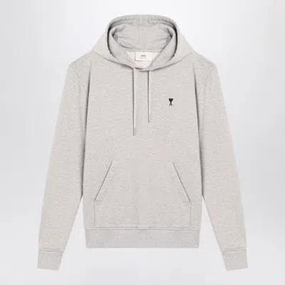 Ami Alexandre Mattiussi Ami Paris Ami Paris Grey Cotton Ami De Coeur Hoodie In Gray