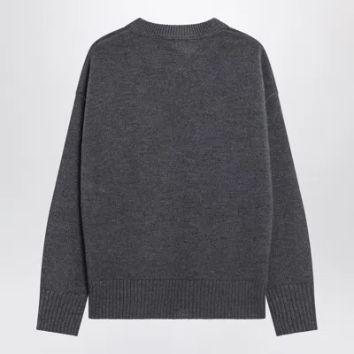 Ami Alexandre Mattiussi Ami Paris Grey Ami De Coeur Wool Sweater Women In Gray