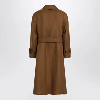 Ami Alexandre Mattiussi Ami Paris Hazelnut Wool Coat Men In Brown