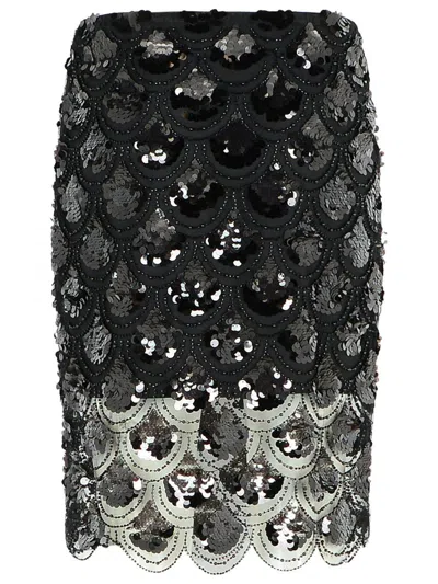 Rotate Birger Christensen 'sequin' Black Polyester Skirt In Black
