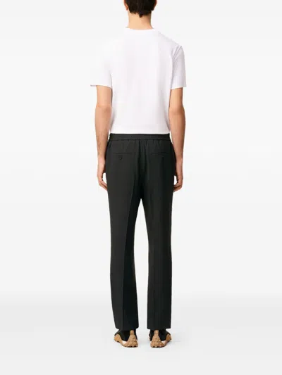 Ami Alexandre Mattiussi Black Wool Elasticated Waist Trousers Grey In Black