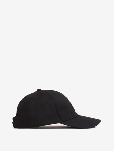 Moncler Casquette En Gabardine De Coton In Black