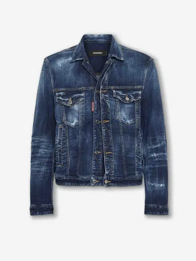 Dsquared2 Long-sleeved Denim Jacket In Blue