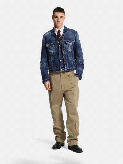 Dsquared2 Long-sleeved Denim Jacket In Blue