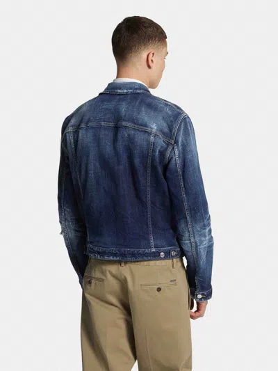 Dsquared2 Long-sleeved Denim Jacket In Blue