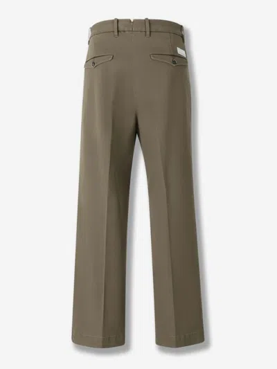 Nine In The Morning Button-fly Cotton Trousers In Green