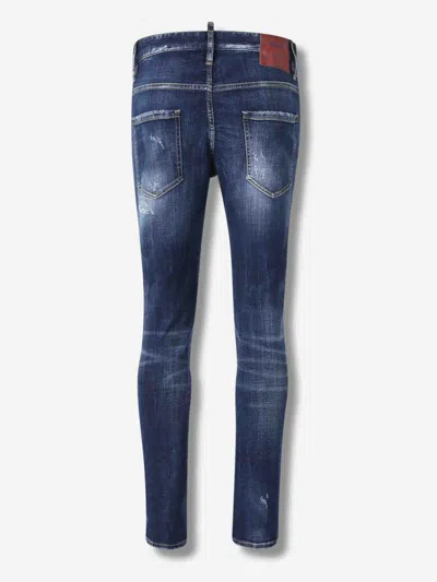 Dsquared2 Distressed Slim Cut Denim Trousers In Blue