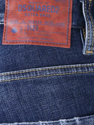Dsquared2 Distressed Slim Cut Denim Trousers In Blue