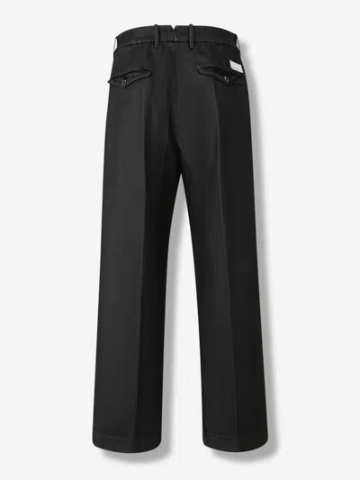 Nine In The Morning Pleated Cotton Trousers In Black