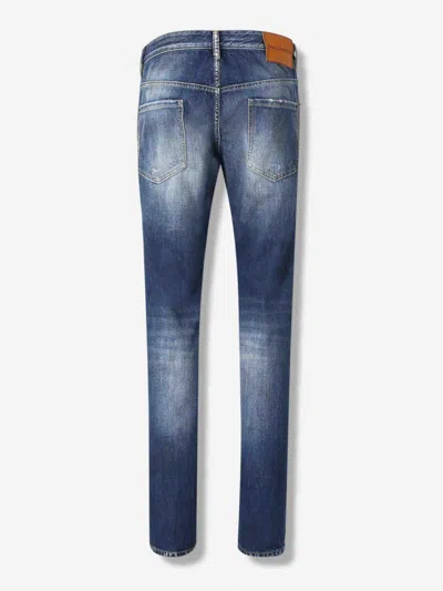 Dsquared2 Faded Distressed Denim Jeans In Blue