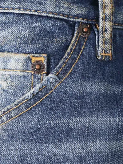 Dsquared2 Faded Distressed Denim Jeans In Blue