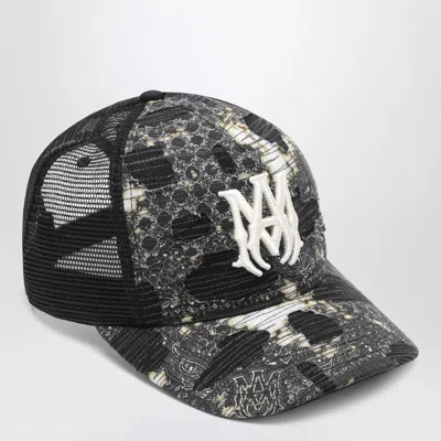 Amiri Trucker Hat With Curved Brim And Mesh In Black