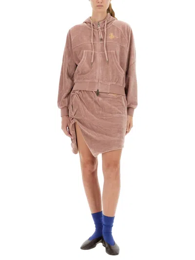 Vivienne Westwood Asymmetric Hem Drawstring Waist Skirt In Pink