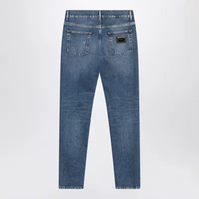 Dolce & Gabbana Faded-effect Slim Jeans In Blue
