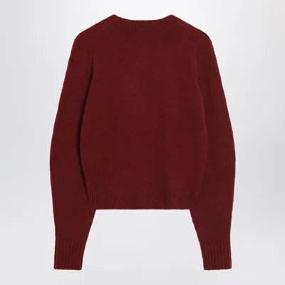 Max Mara Raspberry Sweater In Stretch Knit In Burgundy