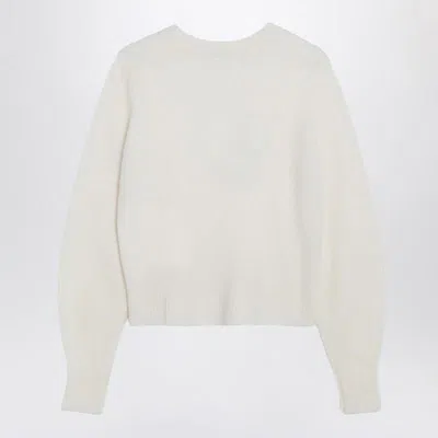 Max Mara Ivory Sweater In Stretch Knit In White