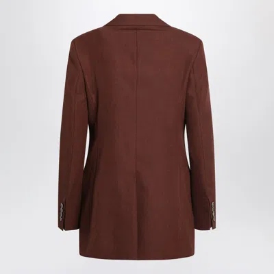 Max Mara Earth-tone Jacket In Grain De Poudre In Burgundy