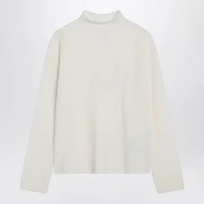 Max Mara Lightweight Cashmere Turtleneck High Collar In White