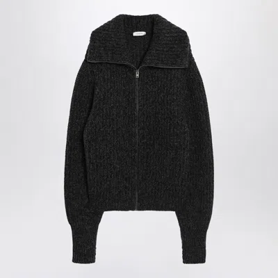 Lemaire Ribbed Alpaca And Yak-blend Cardigan In Black