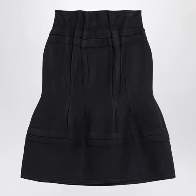 Prada Midi Skirt In Chevron In Blue