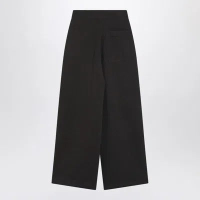Lemaire Wool And Cotton-blend Wide-leg Pants In Black