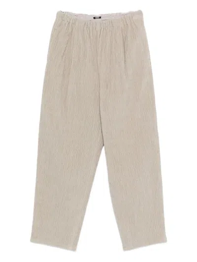 Apuntob Ribbed Elastic-waist Trousers In White