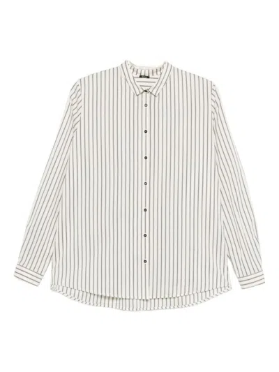 Apuntob Natural Striped Shirt In White