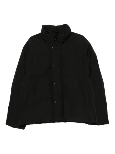 Canada Goose Bayview Logo Patch Down Jacket In Black