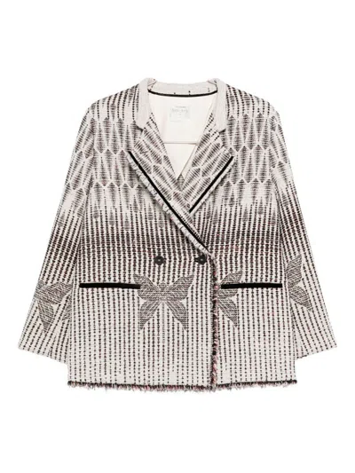 Forte Forte Geometric Patterned Double-breasted Jacket In Neutral