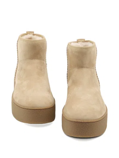 Hogan Ankle Boots Platform Sole In Neutral