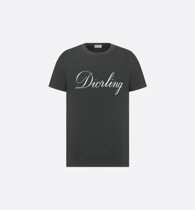 Dior Round Neck Short Sleeve T-shirt In Gray