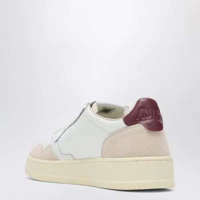 Autry Medalist Sneakers In White/burgundy Leather And Suede In White