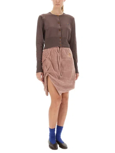 Vivienne Westwood Knitwear With Crew Neck And Ribbed Hem In Brown