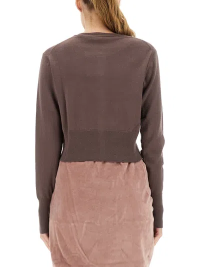 Vivienne Westwood Knitwear With Crew Neck And Ribbed Hem In Brown