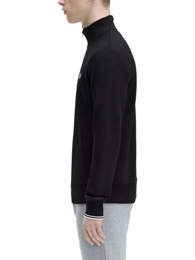 Fred Perry Half Zipper Sweatshirt In Black