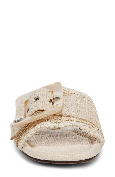 Sam Edelman Bambi Raffia Buckle Slide Sandal In Neutral