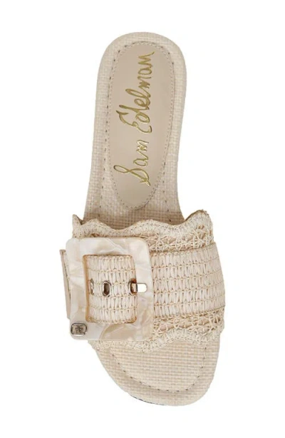Sam Edelman Bambi Raffia Buckle Slide Sandal In Neutral