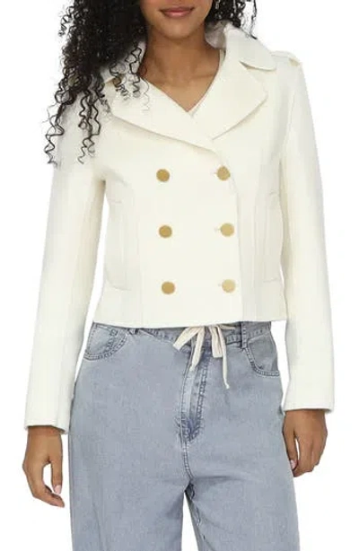 Belle & Bloom Back In Time Wool Blend Military Peacoat In White