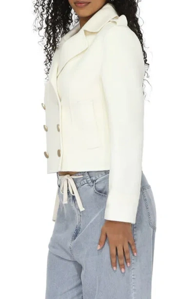 Belle & Bloom Back In Time Wool Blend Military Peacoat In White