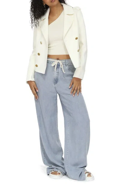 Belle & Bloom Back In Time Wool Blend Military Peacoat In White